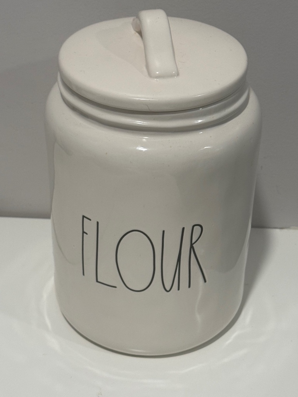 Rae Dunn FLOUR Canister with Lid - Large White Ceramic - Artisan Collection by M
